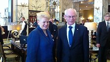 Dalia Grybauskaitė susitiko su EVT prezidentu Hermanu Van Rompėjumi.
