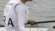 Prancūzės apmaudas &bdquo;Laser Radial&ldquo; klasės buriavimo varžybose.