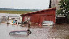  Kėdainių rajone siautėjęs lietus užtvindė namus Siponių kaime. 