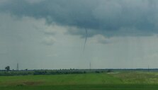 Nedidelio tornado &scaron;ėlsmas netoli Kruonio.