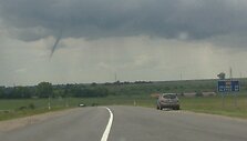 Nedidelio tornado &scaron;ėlsmas netoli Kruonio.