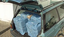 Sulaikytas automobilis su kontrabanda