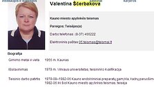 Teisėjos V.&Scaron;čerbakovos glaustas dosjė.