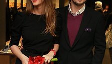 Vytautas Rum&scaron;as jaunesnysis su mylimąja Eva Saikovska
