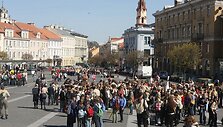 &Scaron;e&scaron;tadienį skautai i&scaron; visos Lietuvos kampelių traukė į Vilnių &scaron;vęsti jų globėjo - &Scaron;v. Jurgio dienos