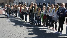 &Scaron;e&scaron;tadienį skautai i&scaron; visos Lietuvos kampelių traukė į Vilnių &scaron;vęsti jų globėjo - &Scaron;v. Jurgio dienos
