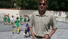 Edgaras Jankauskas mažuosius sportininkus mokė futbolo paslapčių.