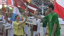 Akimirkos i&scaron; sporto žaidynių atidarymo &scaron;ventės.