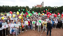 &bdquo;Darbiečių&ldquo; protestas Vilniaus Luki&scaron;kių aik&scaron;tėje 