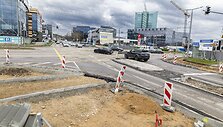 Susiaurinta Saltoni&scaron;kių ir T. Narbuto gatvių sankirta