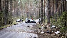 Karačiūnų gatvėje BMW atsitrenkė į medį