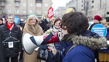 Mitingas prie&scaron; abortų draudimą.