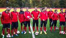 Lietuvos futbolo rinktinės treniruotė prie&scaron; varžybas su Estijos rinktine.
