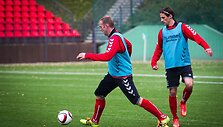 Lietuvos futbolo rinktinės treniruotė prie&scaron; varžybas su Estijos rinktine.