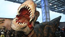 Grėsmingas dinozauras pasirodė prie sostinės &bdquo;Akropolio&ldquo;. Natūraliai atrodantis, riaumojantis ir laisvai judantis tiranozauras kvietė į renginį &bdquo;Pasivaik&scaron;čiojimas su dinozaurais&ldquo;, kuris vyks lapkričio 28-29 dienomis Vilniaus &bdquo;Siemens&ldquo; arenoje.