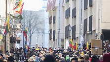 Vasario 16-osios minėjimas prie Lietuvos nepriklausomybės signatarų namų