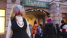 Užgavėnių &scaron;ventė Vilniaus mokytojų namų kiemelyje
