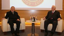 Vytautas Landsbergis ir Lietuvos Respublikos prezidentas Algirdas Mykolas Brazauskas