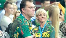 Arvydas Sabonis su žmona Ingrida
