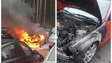 Saulėtekyje sudegęs BMW