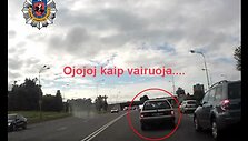 Užfiksuota, kaip pažeidėjas be posūkio signalo metasi į kelio vidurį, priversdamas ekstremaliai stabdyti antrąja eismo juosta judantį visureigį.