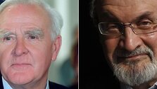 Johnas le Carre (kairėje) ir Salmanas Rushdie