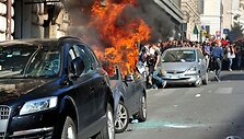 Protestuotojai Romos gatvėse