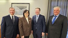I&scaron; kairės: viceministras J.Petkevičius, ministrė R.Popovienė, viceministras G.Grybauskas, patarėjas R.Vaitkus