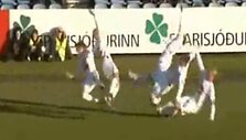&bdquo;Stjarnan&ldquo; futbolininkų griuvimas po tariamo rankinės granatos sprogimo