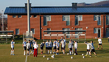 Vengrijos futbolininkų treniruotė