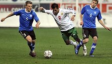 Estijos (mėlyna apranga) ir Bulgarijos rinktinių draugi&scaron;kame mače visi įvarčiai buvo pelnyti tik i&scaron; 11 m baudinių.