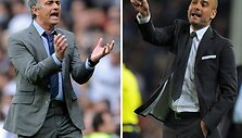 Jose Mourinho (&bdquo;Real&ldquo;) prie&scaron; Pepą Guardiolą (&bdquo;Barcelona&ldquo;).
