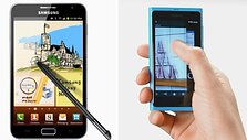 I&scaron;manieji telefonai &bdquo;Samsung Galaxy Note&ldquo; (k.) ir &bdquo;Nokia N9&ldquo;.