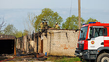 Garažų gaisras Kauno rajone