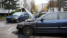 Sudegę automobiliai Kaune