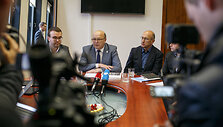 Spaudos konferencijos akimirkos