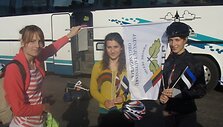 Į Taliną, i&scaron; kur prasidės žygis dviračiais, lietuviai i&scaron;keliavo autobusu.