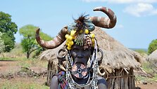 Etiopija. Mursi genties moteris