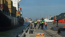Į Klaipėdą atplaukė ilgiausias ir didžiausios talpos per visą jūrų uosto istoriją konteinerinis laivas &bdquo;MSC Aniello&ldquo;.