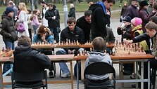 Skulptūrų parke varžėsi &scaron;achmatininkai, mank&scaron;tinosi sporto aistruoliai, linksmino klounai, buvo vai&scaron;inamasi kar&scaron;ta arbata.