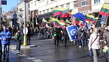 Eisena judėjo nuo Klaipėdos universiteto Atgimimo aik&scaron;tės link. 2011 m. kovo 11 d.