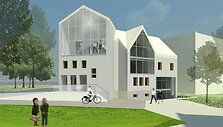 Jauni architektai pateikė savo siūlymus, kaip turėtų atrodyti Informacijos ir paramos gausiai &scaron;eimai centras. 