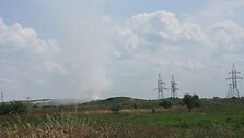 Liepsnoja Klaipėdos Dumpių sąvartynas.