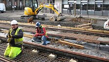 Edinburgo centre jau kelintus metus &scaron;eimininkauja statybininkai. 