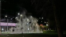 Naktį, dėl incidento &scaron;ilumos trasoje, Ateities gatvėje Vilniuje veržėsi garai