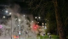 Ateities gatvėje dėl sutrikimo &scaron;ilumos trasose gatvė skendėjo garuose.
