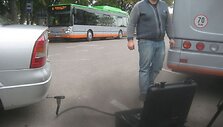 Universiteto mokslininkai i&scaron;tyrė ir į eksperimento vietą atvykusio klaipėdiečio automobilį. 