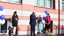 V.Grubliauskas mokslo metų pradžios sveikinimo žodį tarė &bdquo;Vitės&ldquo; progimnazijoje.