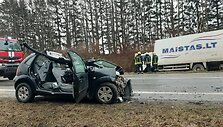 Skaudi avarija tarp Kretingos ir Palangos.