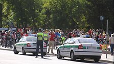 Saugią dviratininkų kelionę užtikrino policija.